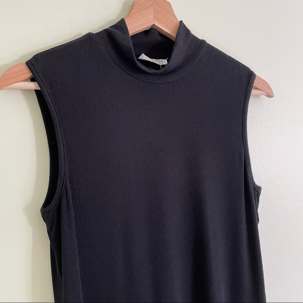 Anthro Generra Brand Ribbed Mock Neck Tank Top NWT Sz L